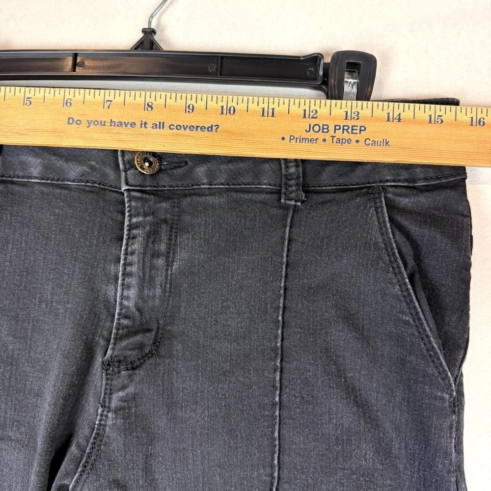Sandpiper Jeans Womens 12P Black Cotton‎ Stretch Denim Dark Wash Seamed Front